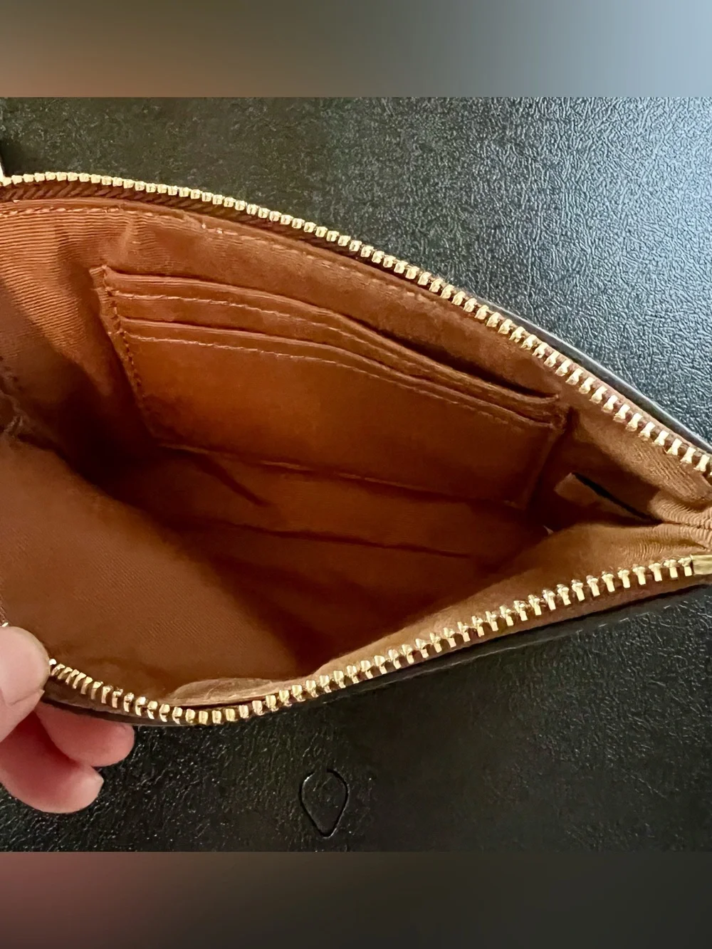 Coach Signature Canvas Wristlet in Brown and Cream - Picture 5 of 5
